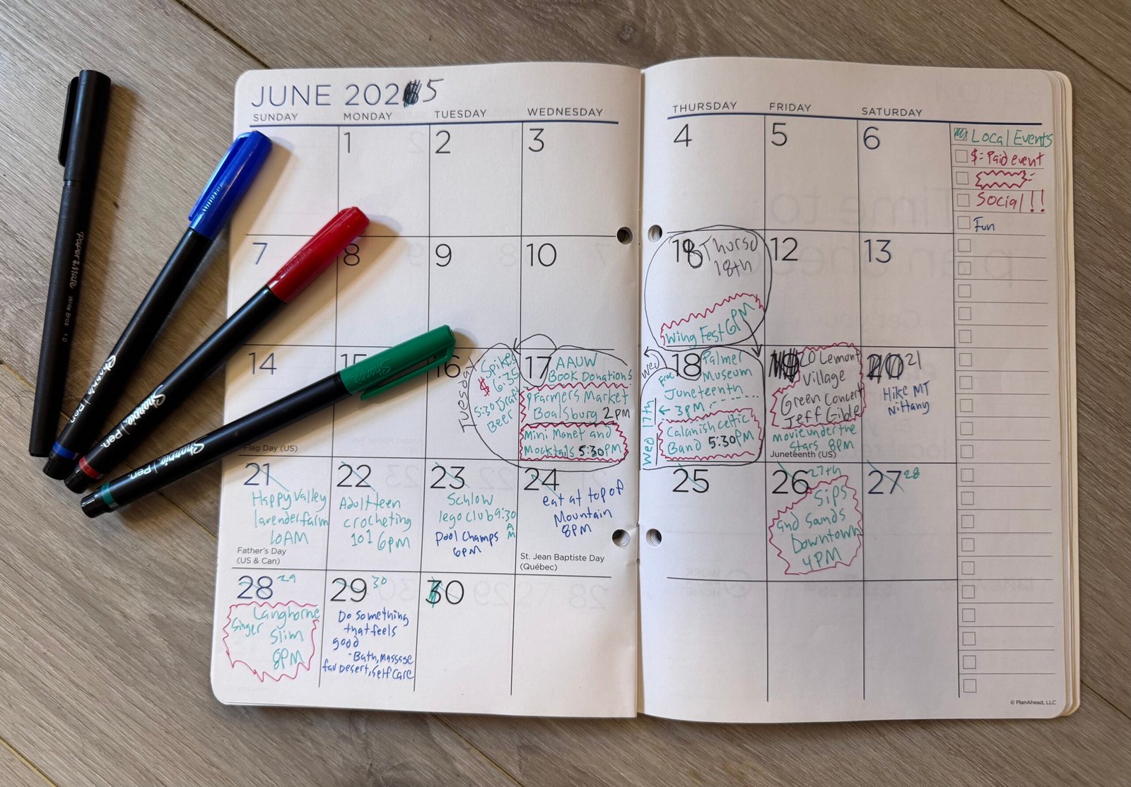 june example calender