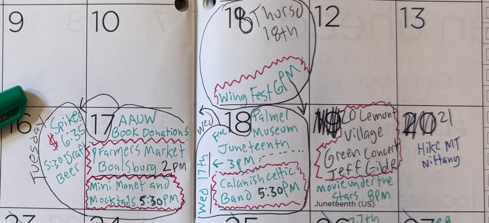 june example calender